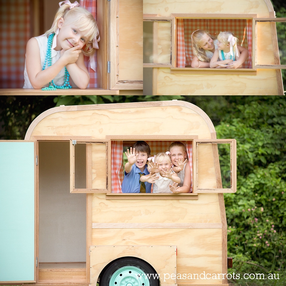 Brisbane Childrens Photography, Little Vintage Caravan Portrait Sessions Dayboro and Samford, Photographer Nikki Joyner captures whimsical and unique images of childhood AIPP accredited photographer.  Styled Photo sessions with the little vintage caravan named Louis, Brisbane Childrens Caravan Portrait Sessions to be held around the Dayboro and Samford areas.  Styled Childrens Photography sessions. Brisbane, Dayboro and Samford Baby, Children & Family Portrait Photography ~ Peas & Carrots Photography.  Award winning children's portraiture by Nikki Joyner AIPP accredited.